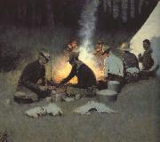 Frederic Remington The Hunter's Supper (mk43) painting